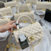 Túi Chanel Classic Màu Đen Logo Vàng Màu Trắng Đen 12 Túi Chanel Classic White Cream