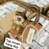 Túi Giỏ Chio 2nd Da Lộn Kèm Charm Màu Nâu 22 Túi Chio Brown Giỏ Móc Khóa Gấu