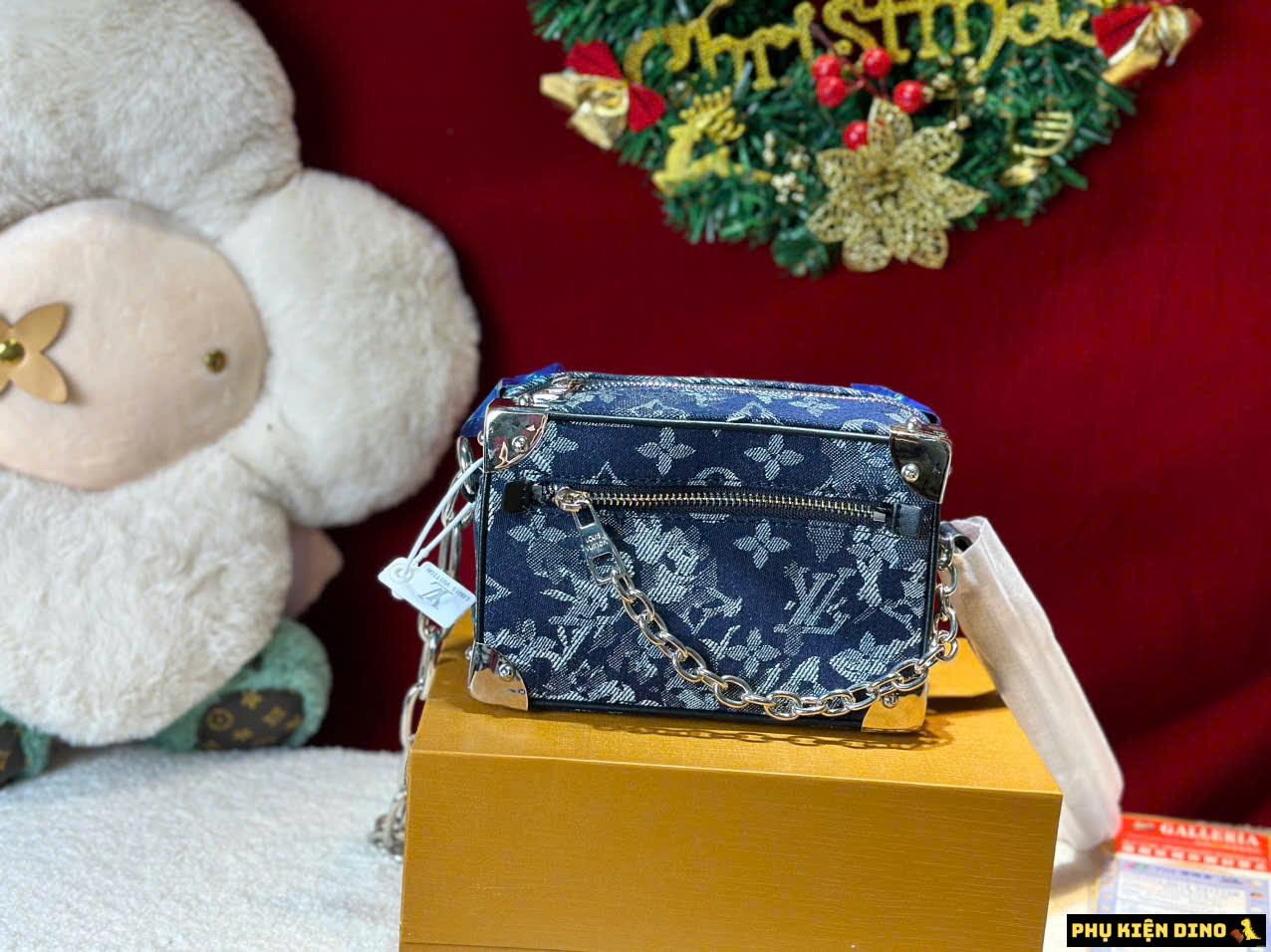 Túi Đeo Chéo Louis Vuitton LV Mini Soft Trunk Denim Nâu Đen 9 Túi Đeo Chéo Louis Vuitton LV Mini Soft Trunk Denim