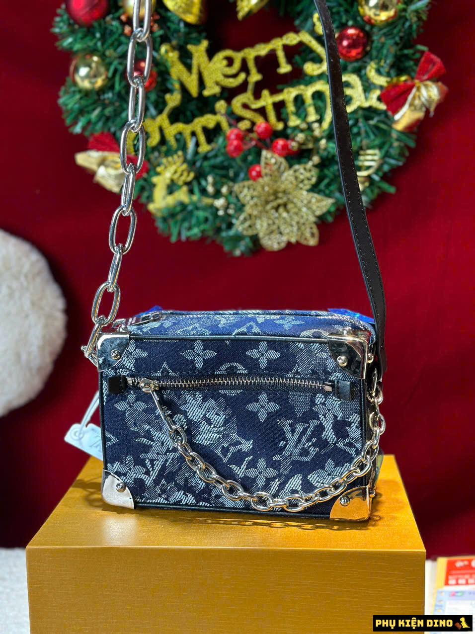 Túi Đeo Chéo Louis Vuitton LV Mini Soft Trunk Denim Nâu Đen 8 Túi Đeo Chéo LV Denim