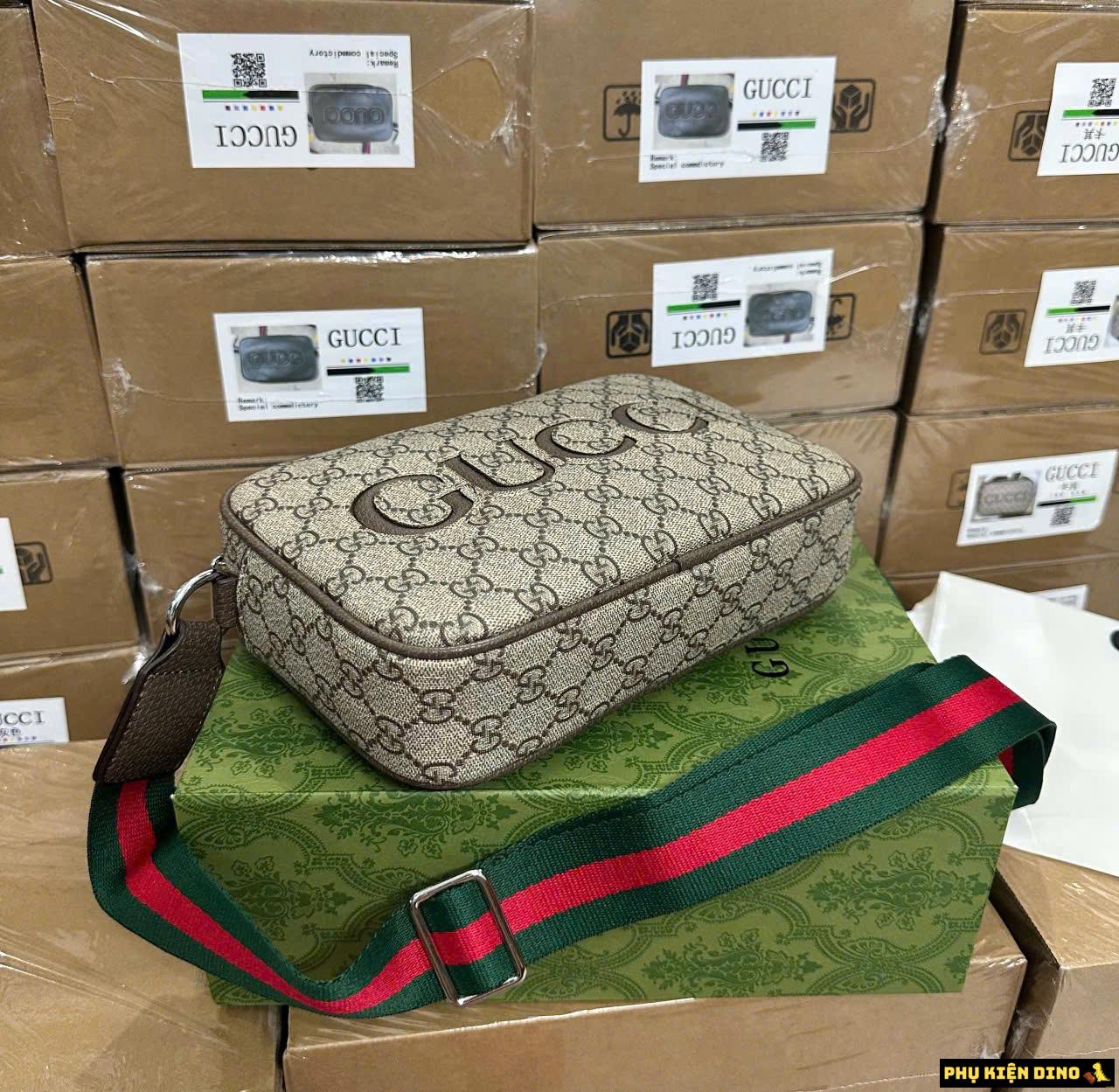 Túi Đeo Chéo Nam Gucci 3 Màu Fullbox 5 Túi Đeo Chéo Nam Gucci Nâu Họa Tiết