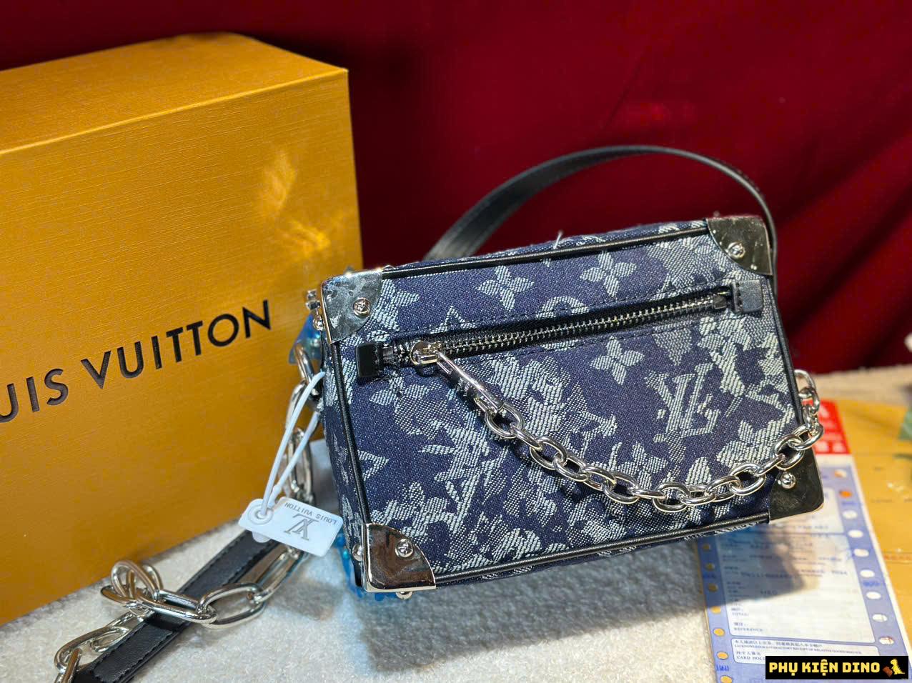 Túi Đeo Chéo Louis Vuitton LV Mini Soft Trunk Denim Nâu Đen 6 Túi Đeo Chéo Nam Louis Vuitton LV Mini Soft Trunk Xanh Denim