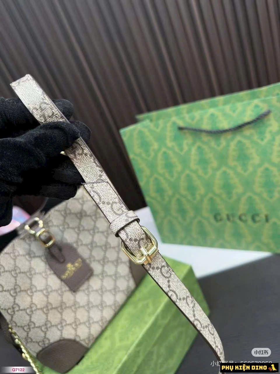 Túi Gucci Neo Size 21 Kèm Khăn Fullbox 7 Túi Đeo Vai Gucci GC Nâu Kèm Khăn