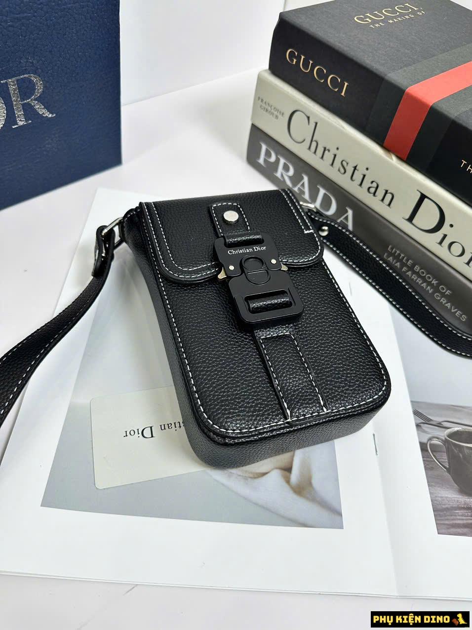 Túi Đựng Điện Thoại Dior Màu Đen Trắng Fullbox 13 Túi Dior Black