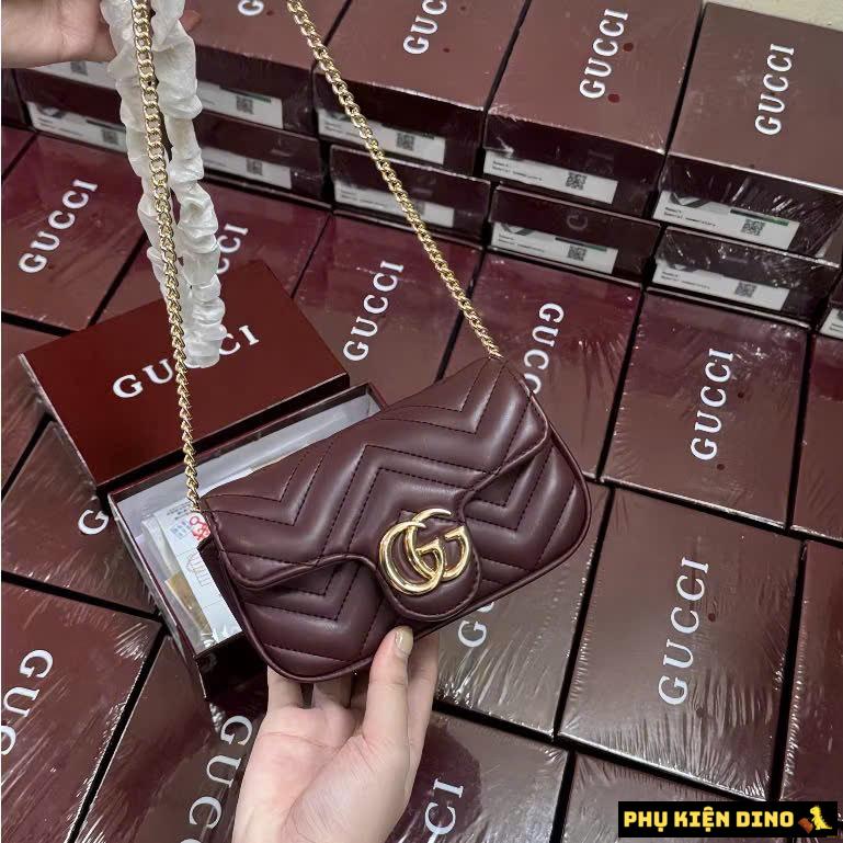 Túi Gucci GG Marmont In Rosso Ancora Red 476433-DTDHV-6207 11 Túi Gucci Đỏ Rượu