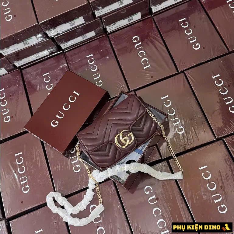 Túi Gucci GG Marmont In Rosso Ancora Red 476433-DTDHV-6207 9 Túi Gucci GG Marmont Small Shoulder Bag Màu Đỏ Đô