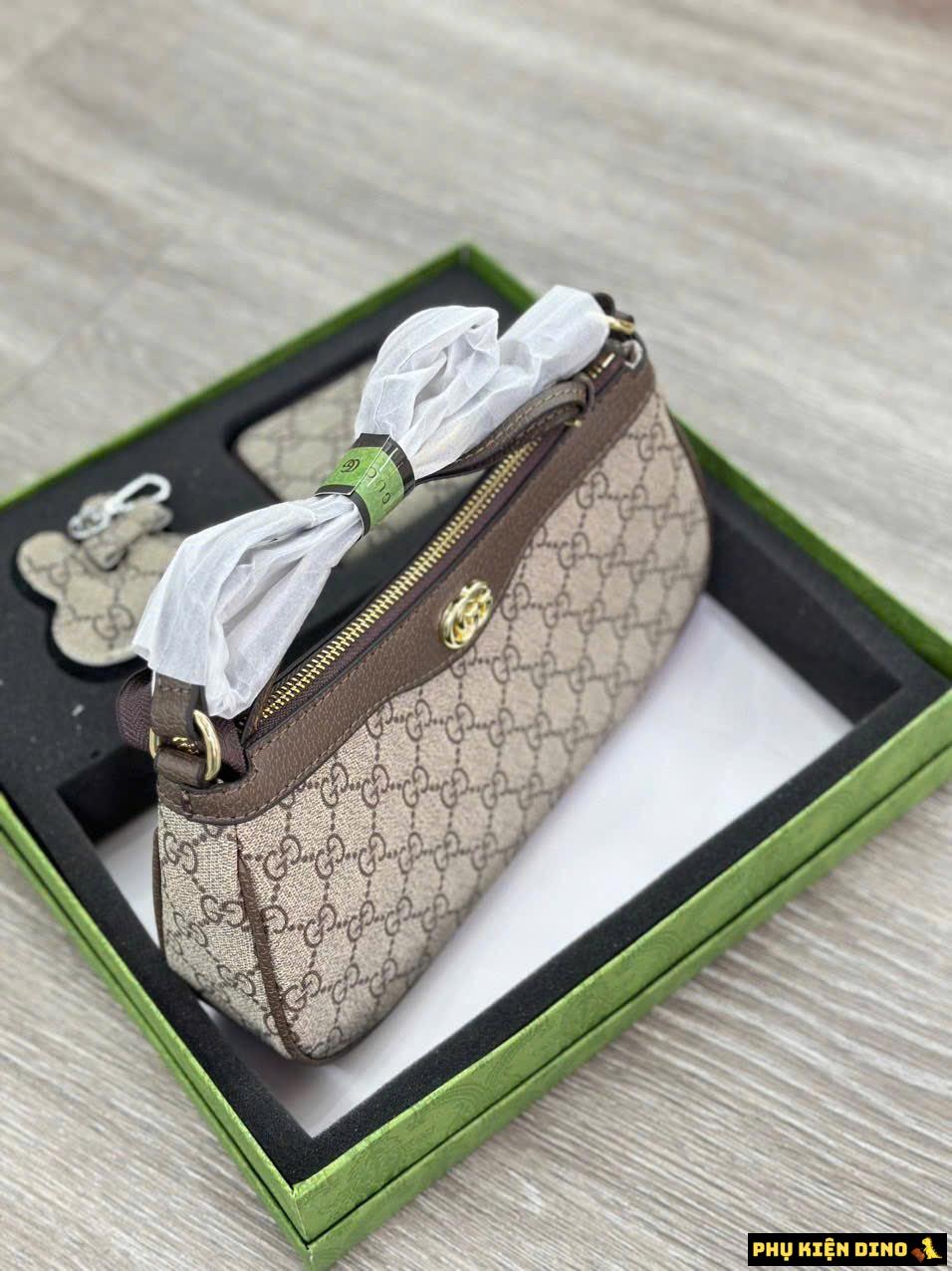 Túi Gucci Ophidia Hộp Quà Tặng Kèm Ví Móc Khóa Fullbox Seal 4 Túi Gucci Ophidia Nâu