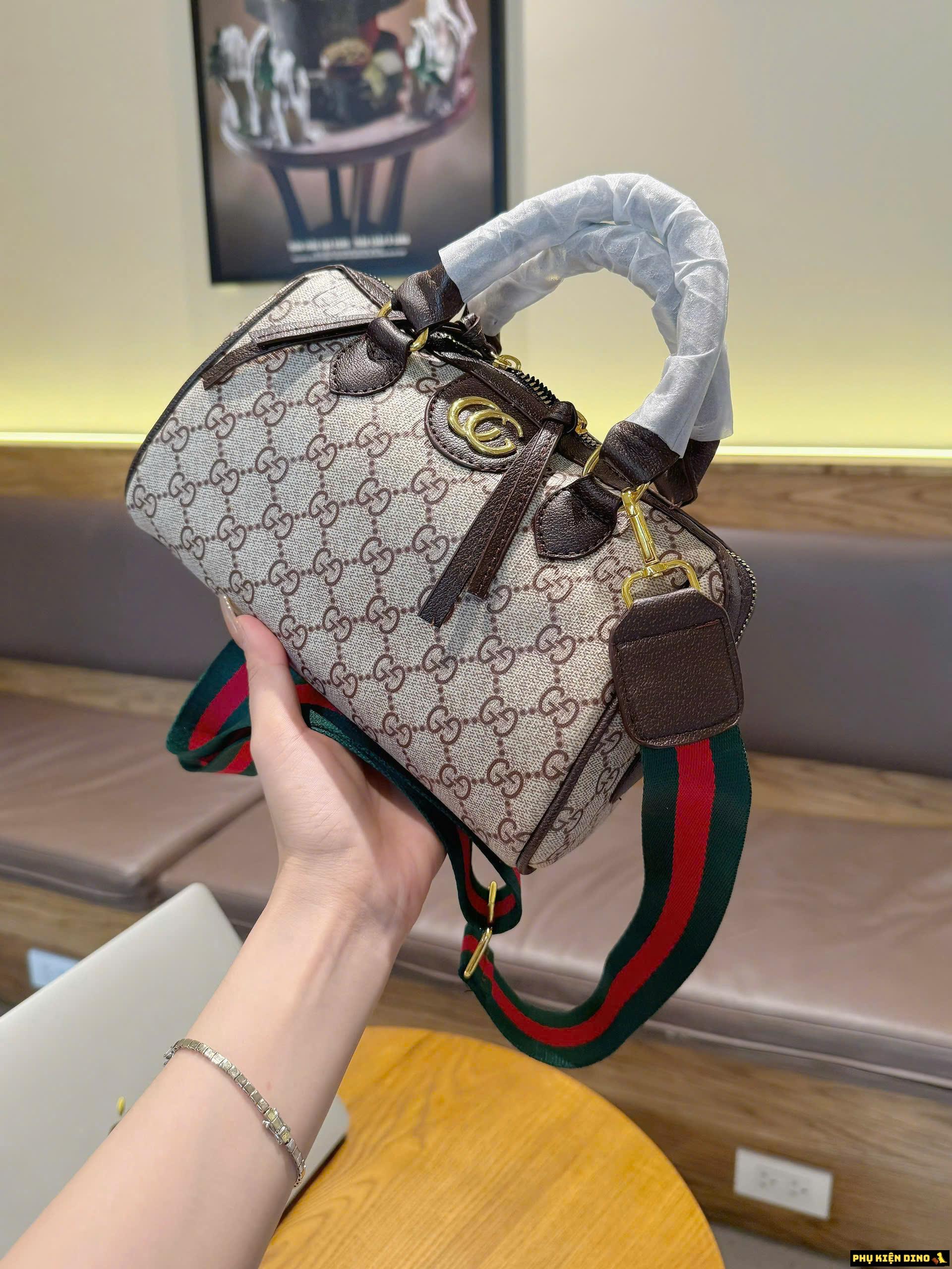 Túi Gucci Dáng Trống Dây To Size 20 1 Túi Gucci Trống Màu Nâu