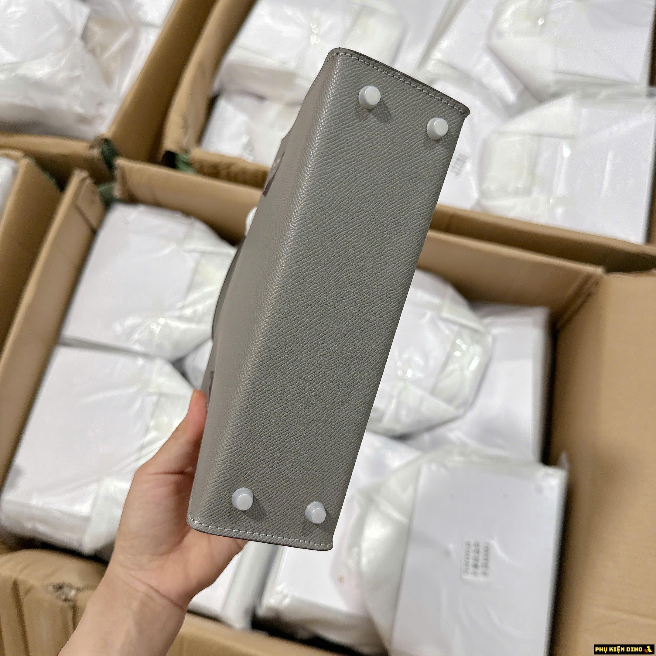 Túi Hermes Gray Màu Xám Size 22 Khóa Bạc 4 Túi Hermes Gray Xám