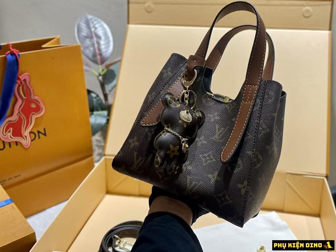 Túi LV Louis Vuitton Hai Quai Màu Nâu Đậm Và Nâu Vàng Fullbox 8 Túi LV Họa Tiết Nâu Hai Quai Cầm