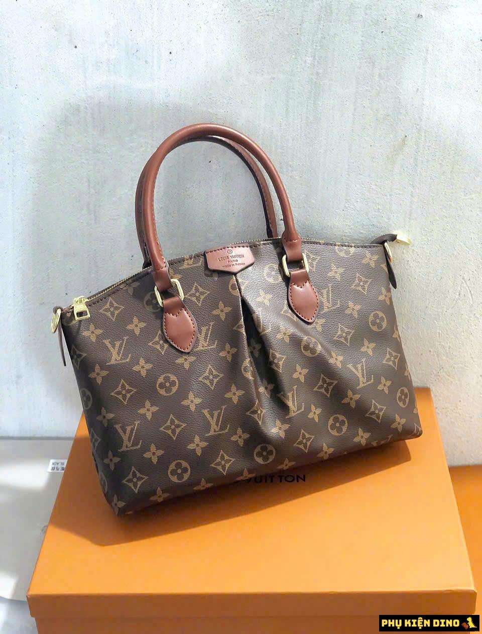 Túi LV Louis Vuitton Palermo Size 32 Fullbox Quai Đen Và Nâu 3 Túi LV Louis Vuitton Quai Nâu Size 32