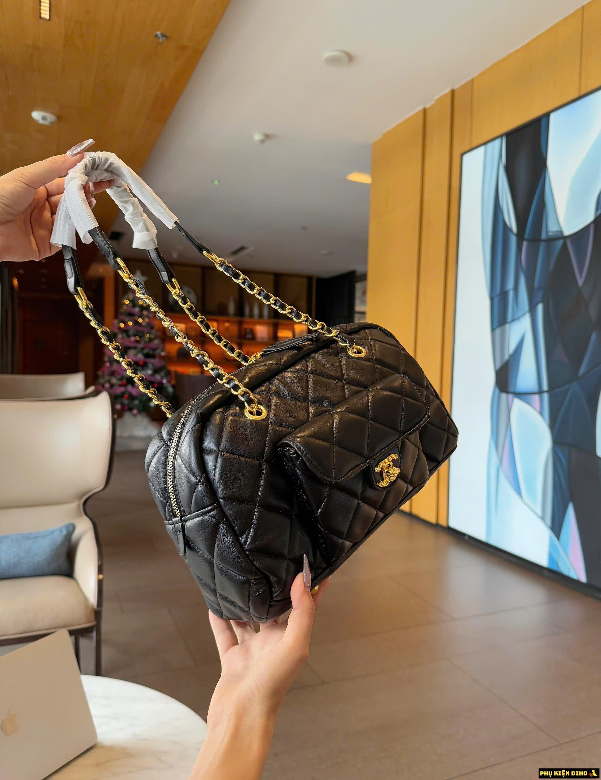 Túi Chanel Maxi Bowling Black Size 23 3 Túi Xách Chanel Màu Đen