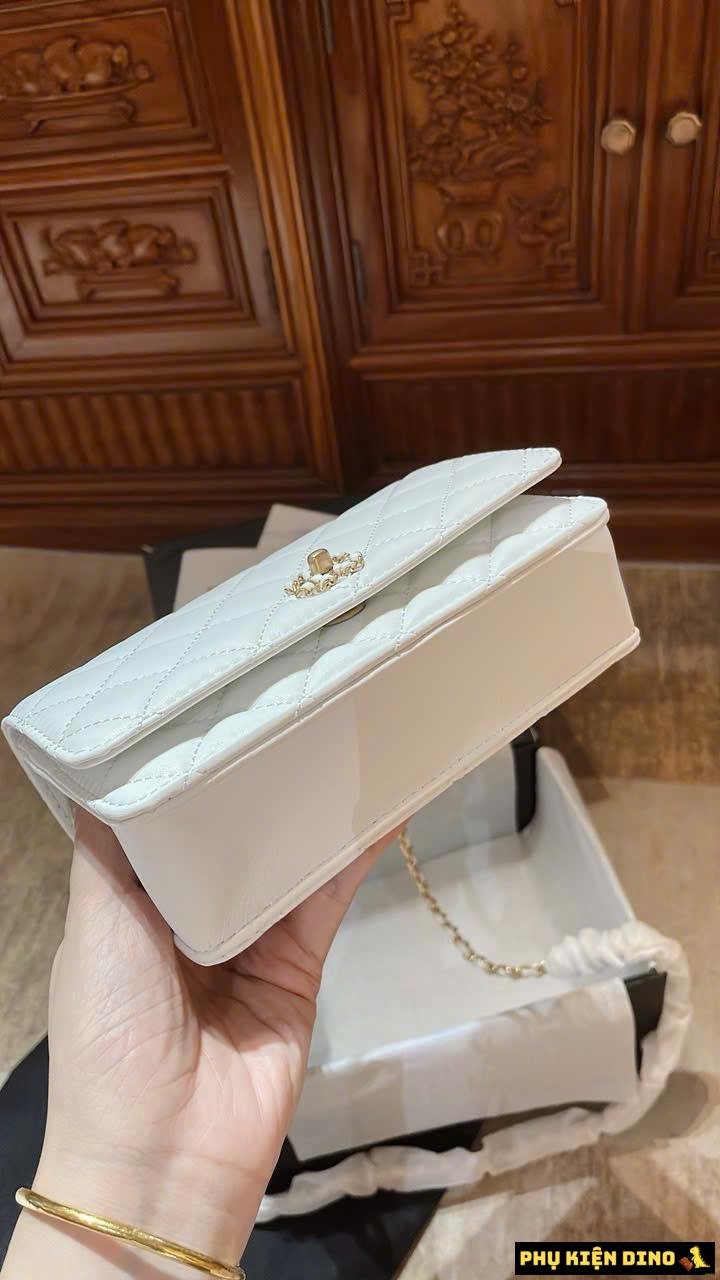 Túi Xách Nữ Chanel Woc Quai Kiềng Size 20 Fullbox 2 Màu Trắng Đen 9 Túi Xách Nữ Chanel Woc Quai Kiềng màu Trắng