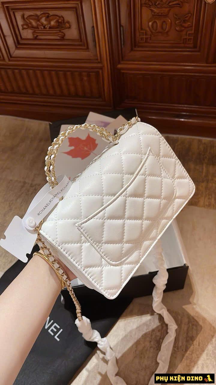 Túi Xách Nữ Chanel Woc Quai Kiềng Size 20 Fullbox 2 Màu Trắng Đen 3 Túi Xách Nữ Chanel Woc Size 20 White
