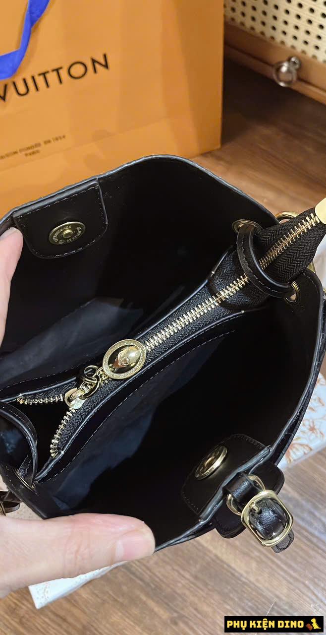 Túi Xách Nữ Dior Giỏ Họa Tiết Trắng Đen Fullbox 9 Túi Xách Nữ Dior Dáng Giỏ Họa Tiết