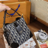 Túi Xách Nữ Dior Giỏ Họa Tiết Trắng Đen Fullbox