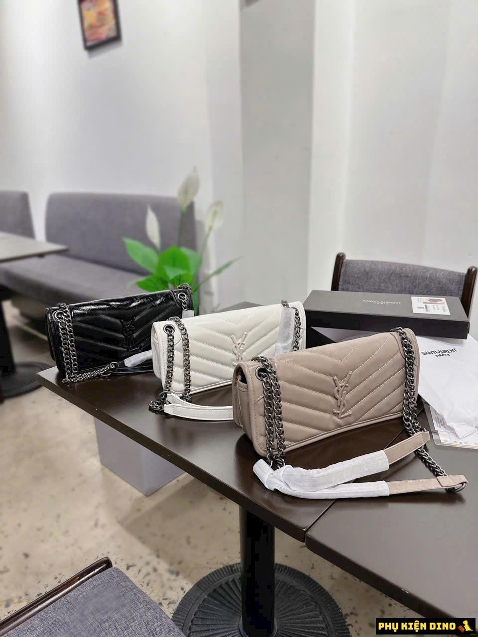 Túi Xách Nữ YSL Saint Laurent Dáng Dài Đen Nâu Trắng Fullbox 1 Túi Xách Nữ YSL Saint Laurent Dáng Dài Đen Nâu Trắng Fullbox
