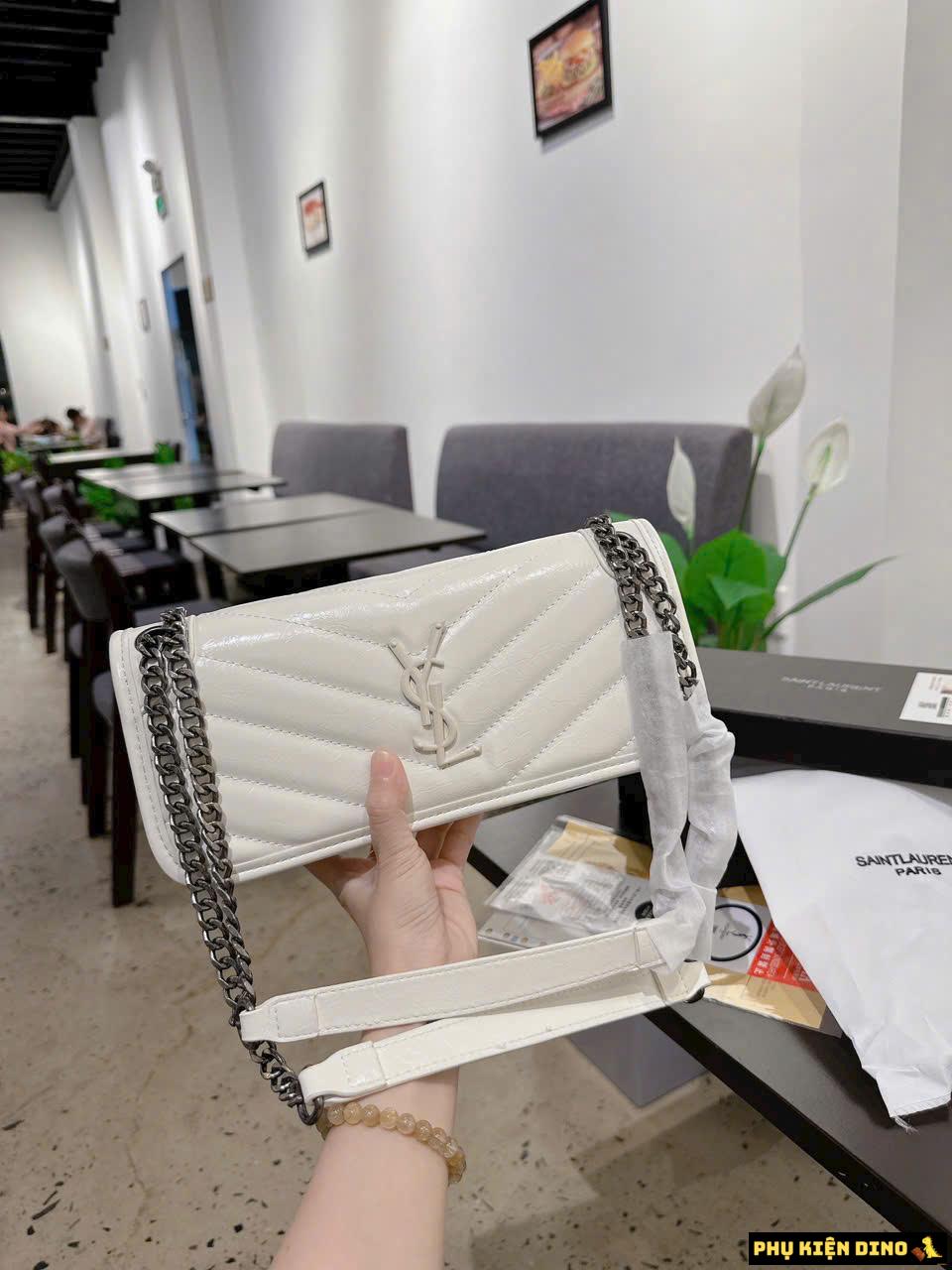 Túi Xách Nữ YSL Saint Laurent Dáng Dài Đen Nâu Trắng Fullbox 6 Túi Xách Nữ YSL Saint Laurent Dáng Ngang Dài Trắng Fullbox
