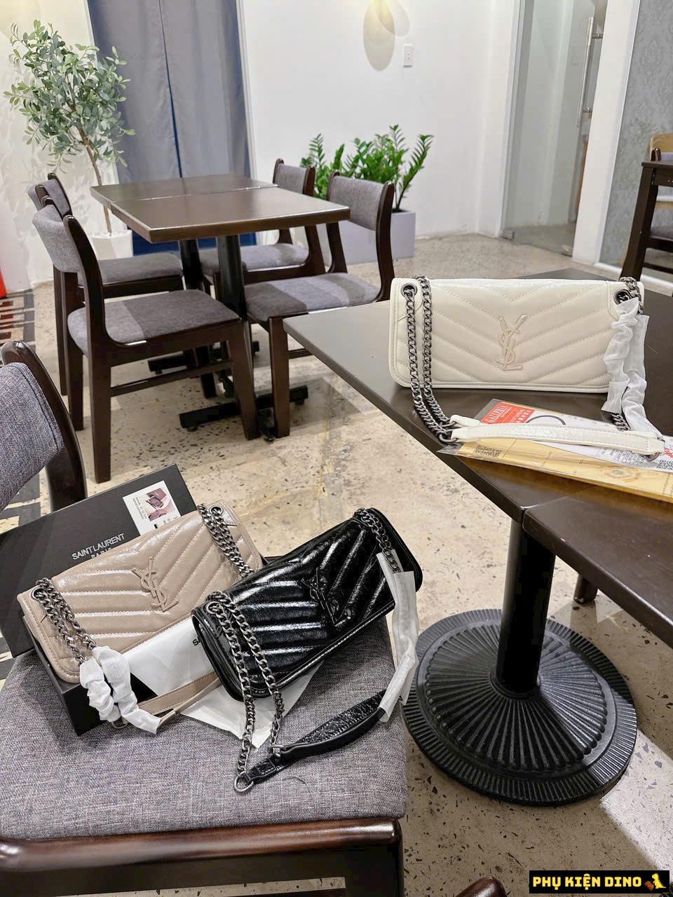 Túi Xách Nữ YSL Saint Laurent Dáng Dài Đen Nâu Trắng Fullbox 5 Túi Xách Nữ YSL Saint Laurent Fullbox