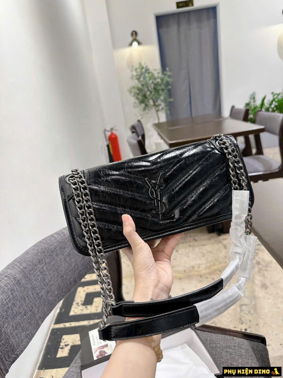 Túi Xách Nữ YSL Saint Laurent Dáng Dài Đen Nâu Trắng Fullbox 4 Túi YSL Saint Laurent Black Fullbox