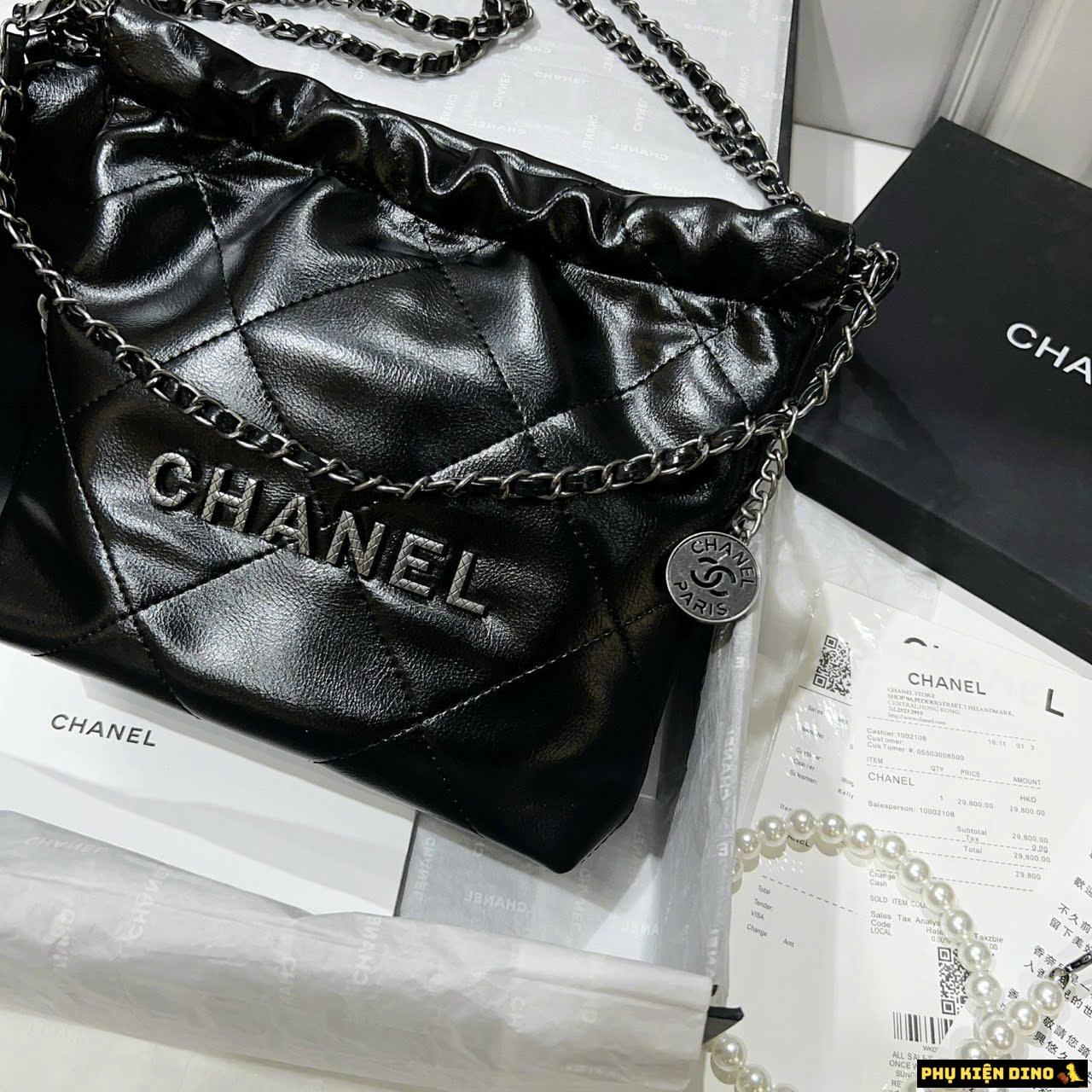 Túi Chanel 22 Mini Black Quai Ngọc Fullbox Nam Châm 8 Túi Chanel 22 3 Quai Black