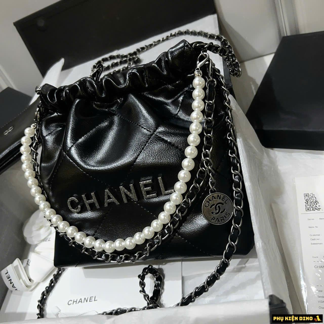 Túi Chanel 22 Mini Black Quai Ngọc Fullbox Nam Châm 9 Túi Chanel 22 3 Quai - Quai Da- Quai Xích - Quai Ngọc