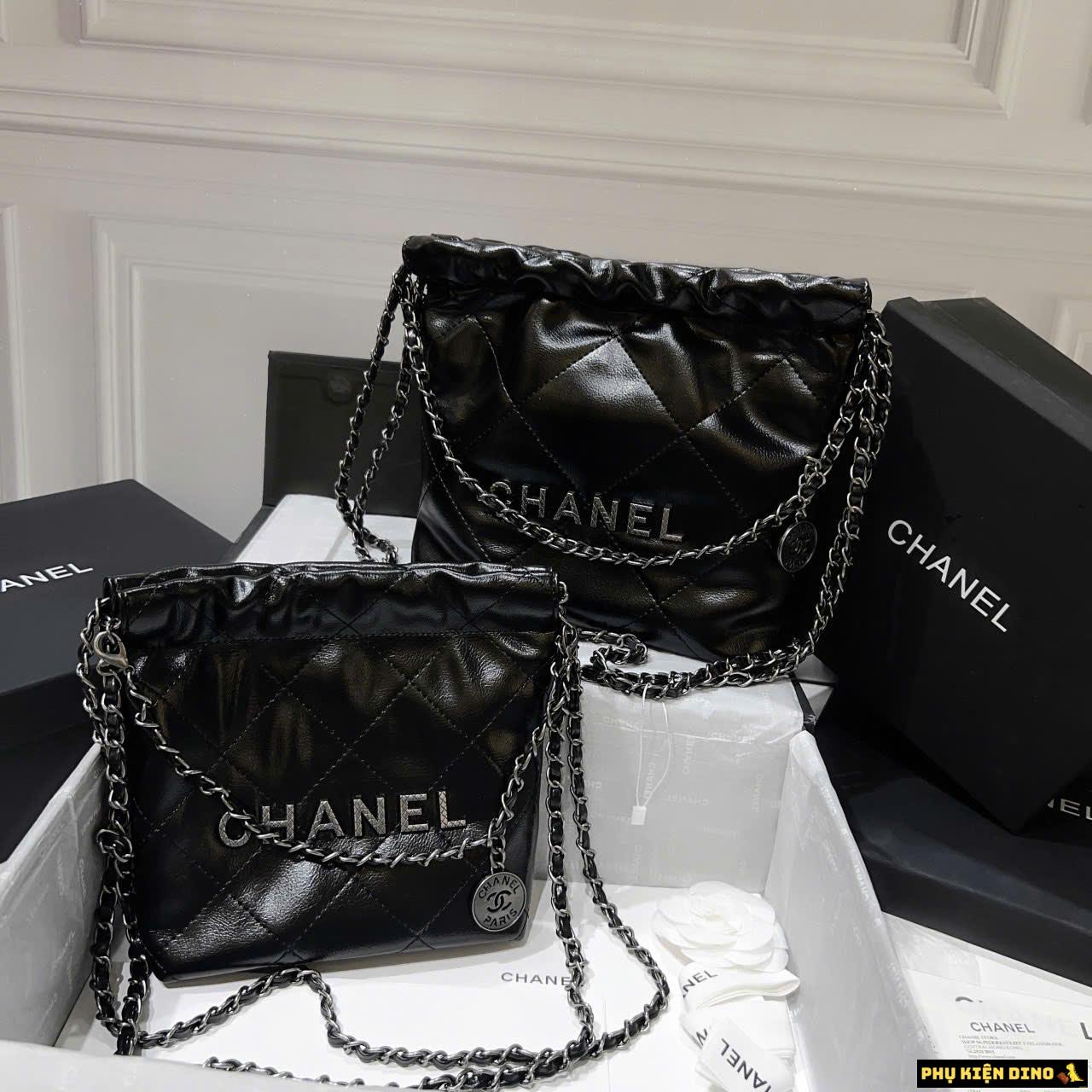 Túi Chanel 22 Mini Black Quai Ngọc Fullbox Nam Châm 3 Túi Chanel Classic Black Silver