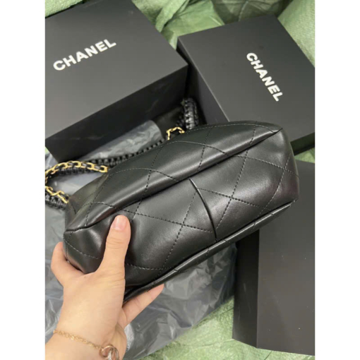 Túi Công sở Chanel Đen Logo Vàng