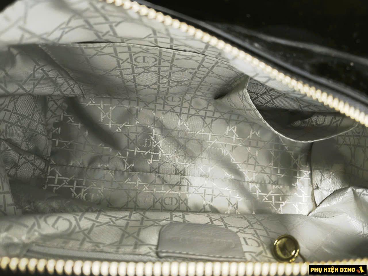 Túi Xách Công Sở Dior Da Bóng Size 32 Màu Đỏ Đen 9 Bên Trong Túi Xách Nữ Công Sở Size Lớn Dior