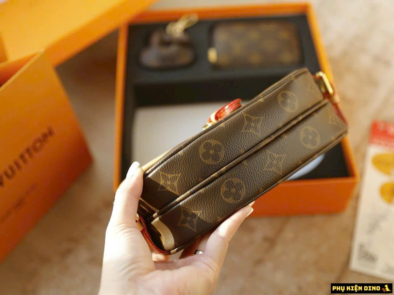 Bộ Quà Tặng Louis Vuitton LV Saumur BB Monogram Fullbox 5 Bộ sản phẩm Túi Louis Vuitton LV Saumur Brown