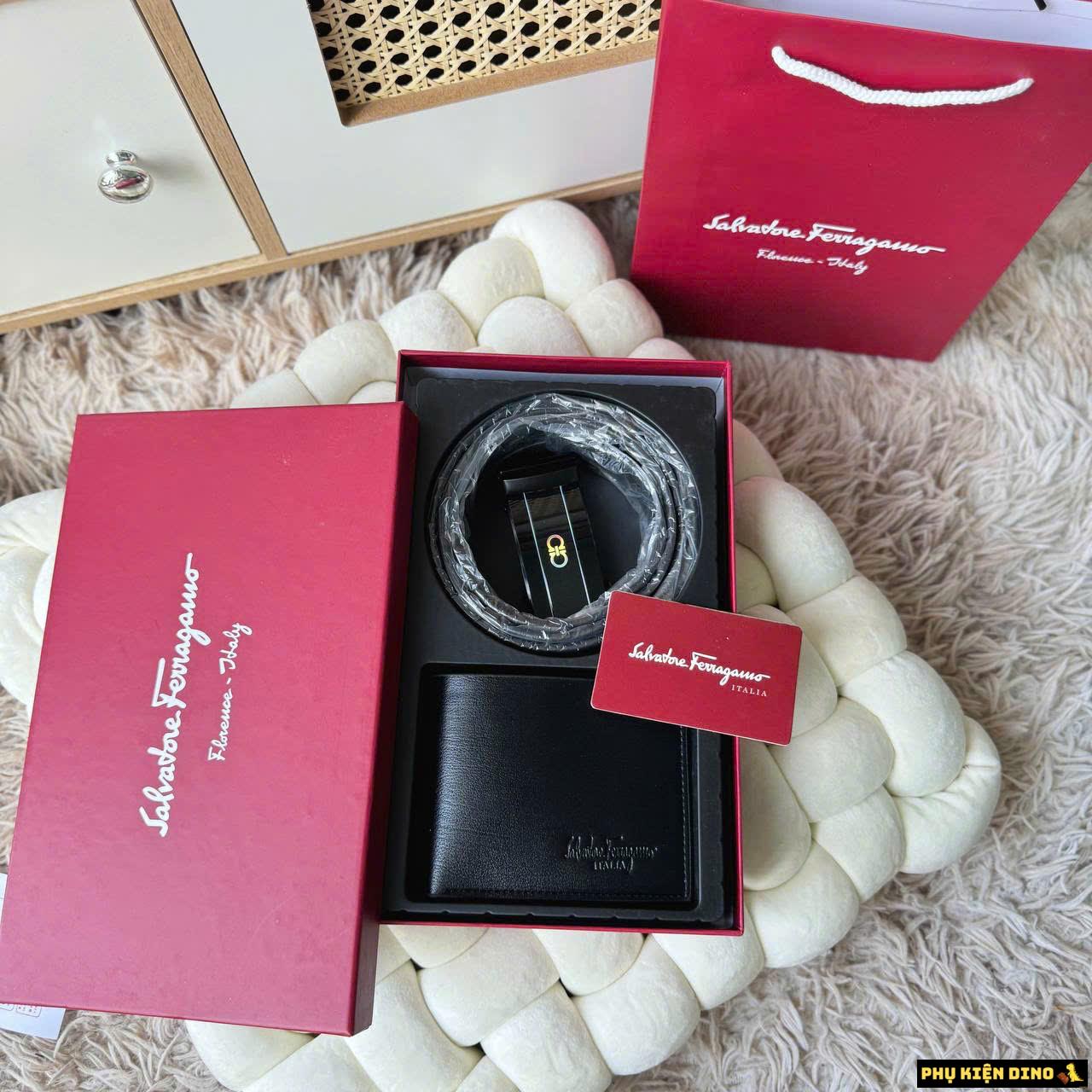 Hộp Quà Tặng Cho Nam Ví Và Dây Đai Lưng SALVATORE 6 Set Bộ Quà Tặng Ví Và Dây Nịt Nam