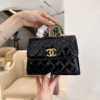 Túi Chanel Quai Kiềng Da Bóng Size 20 Màu Đỏ Đen 16 Túi Chanel Quai Kiềng Size 20 Black