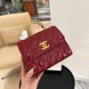 Túi Chanel Quai Kiềng Da Bóng Size 20 Màu Đỏ Đen 14 Túi Chanel Quai Kiềng Size 20 Đỏ Bóng