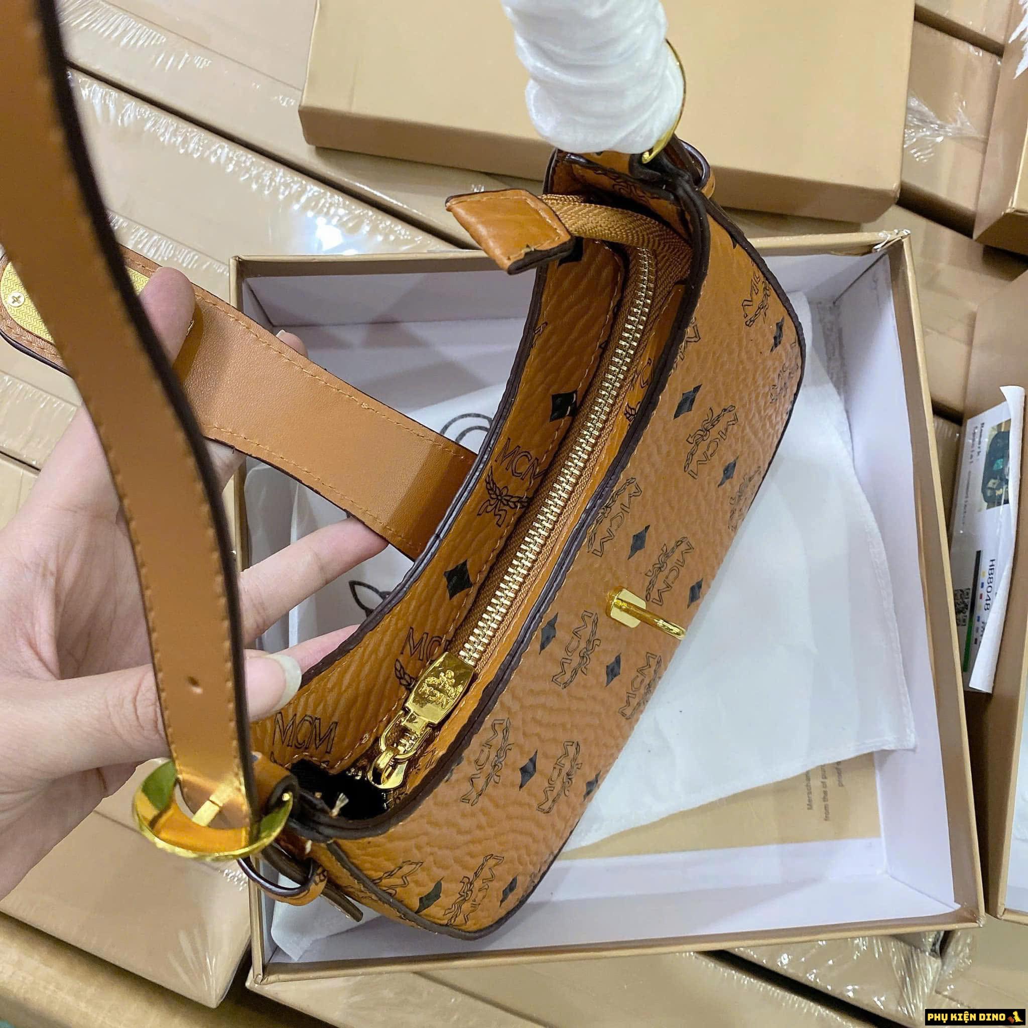 Túi Đeo Vai MCM Brown Black Nâu Đen Fullbox 6 Túi Đeo Vai MCM Brown Nâu