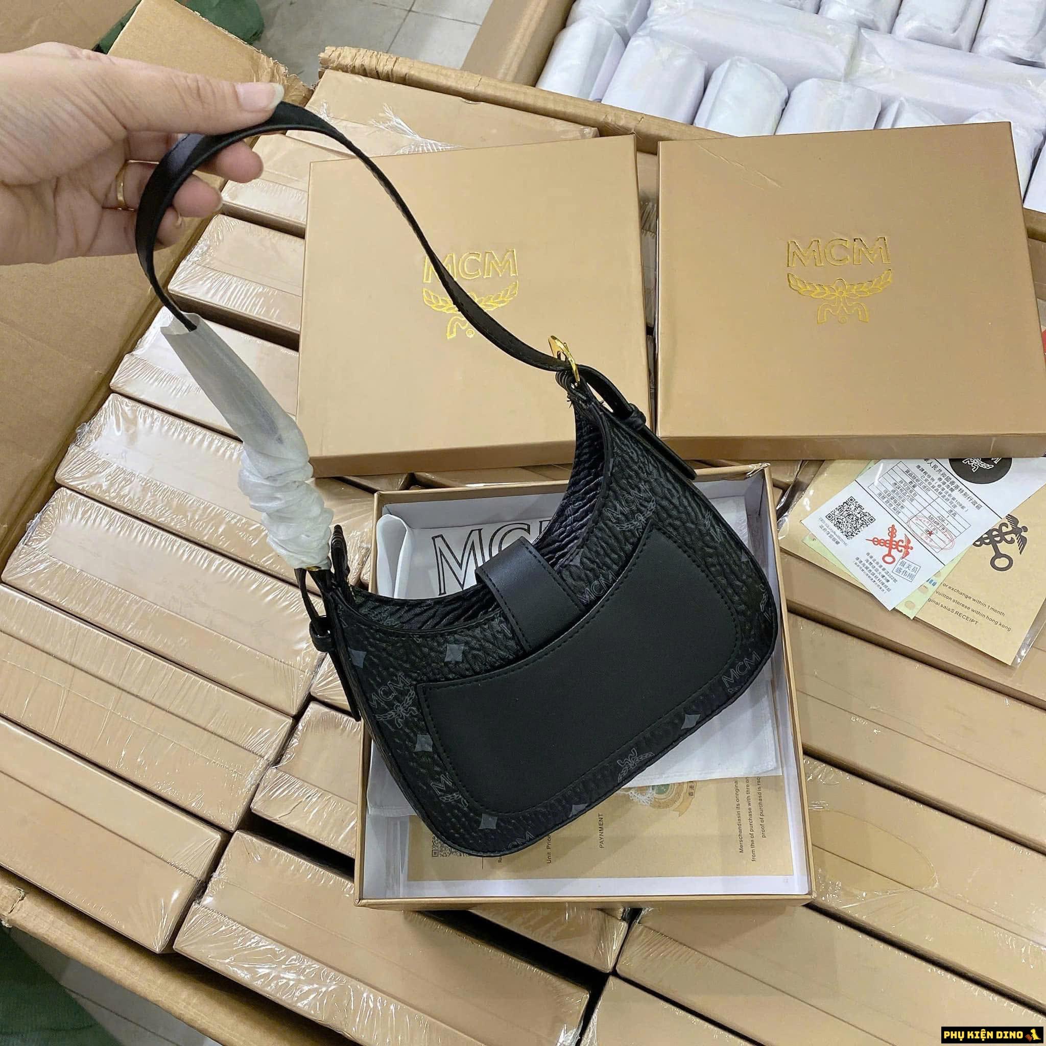 Túi Đeo Vai MCM Brown Black Nâu Đen Fullbox 4 Túi Đeo Vai MCM Màu Đen Fullbox