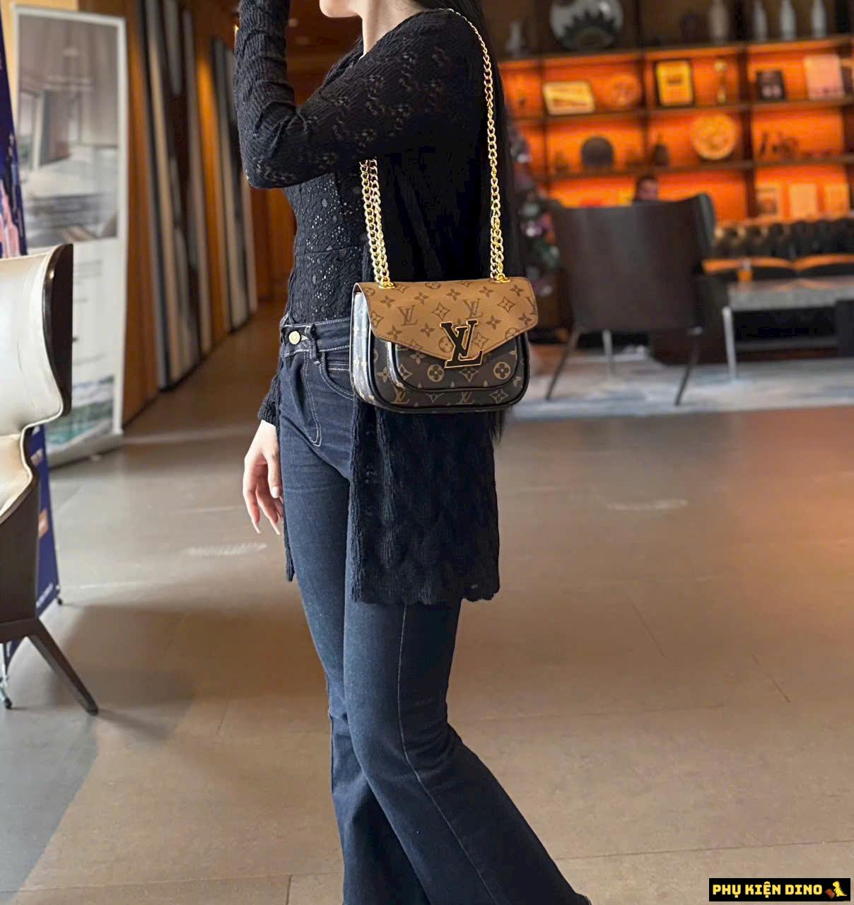 Túi Louis Vuitton LV Passy Monogram Canvas Brown M45592 2 Túi Louis Vuitton LV Passy Monogram Nâu Vàng