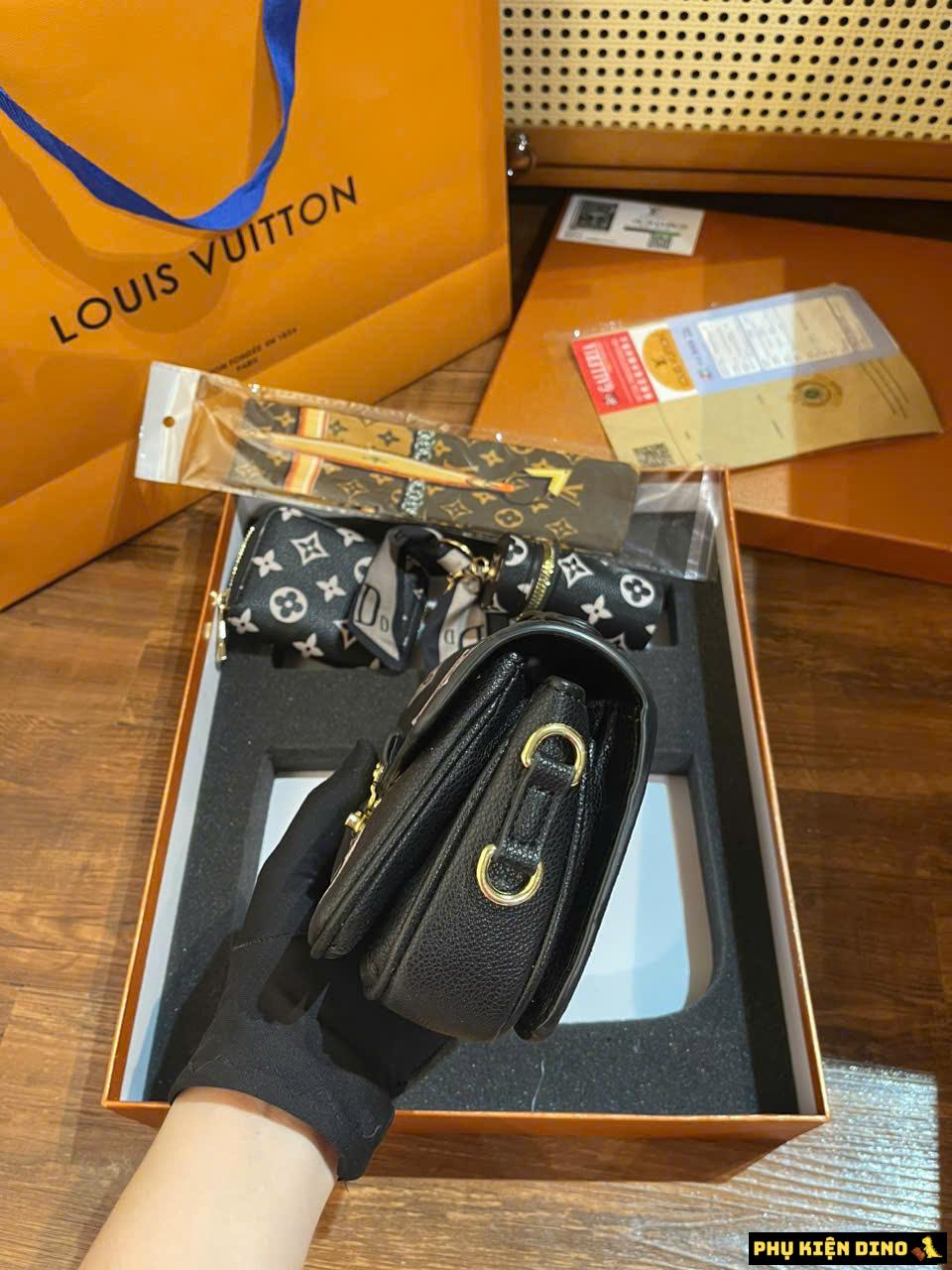 Set Túi Ví Louis Vuitton Pochette Metis East West Black M46596 5 Túi Pochette Métis East West