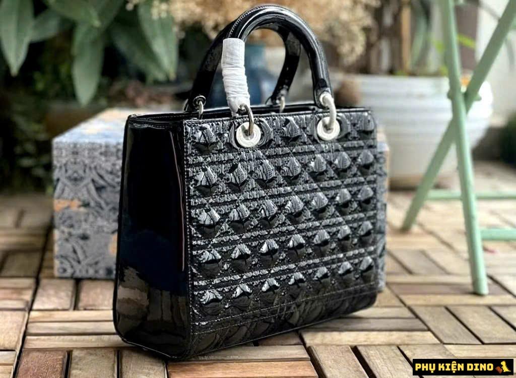 Túi Xách Công Sở Dior Da Bóng Size 32 Màu Đỏ Đen 5 Túi Xách Công Sở Dior Da Bóng