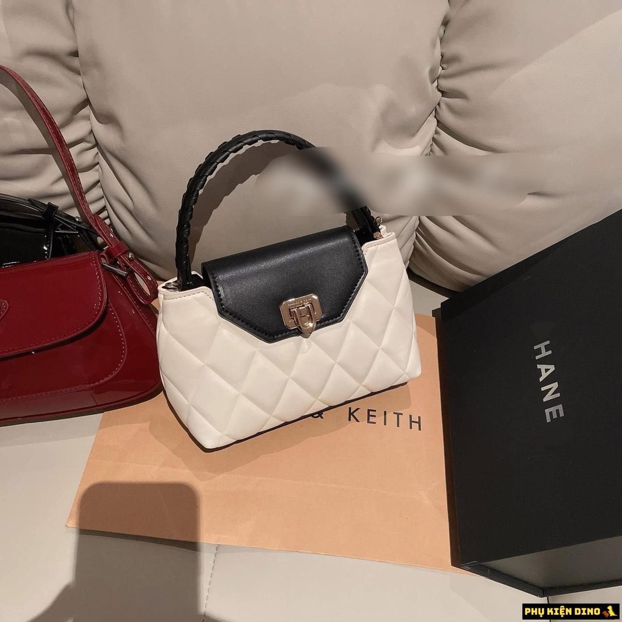 Túi Xách Nữ Charles & Keith CNK Arwen Quilted Braided Strap 4 Túi Xách Nữ CNK Arwen Quilted Braided Strap White Black