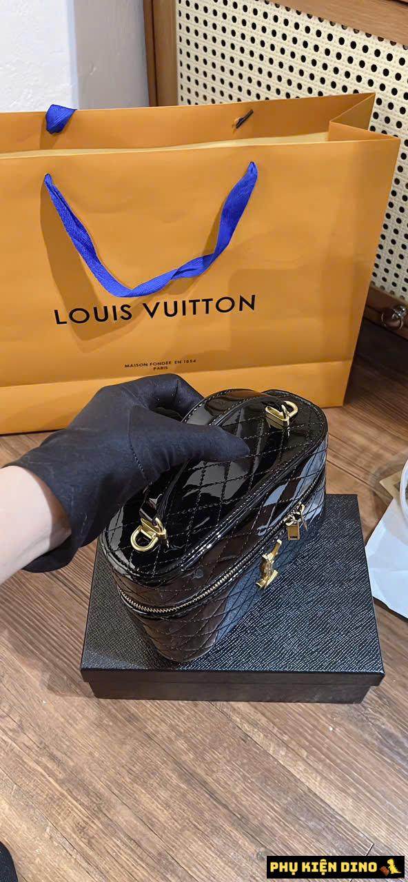 Túi Xách Nữ Cốp YSL Saint Laurent Black Red Da Bóng 12 Túi Cốp YSL Saint Laurent Đen