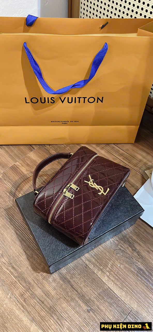 Túi Xách Nữ Cốp YSL Saint Laurent Black Red Da Bóng 11 Túi Cốp YSL Saint Laurent Đỏ Da Bóng