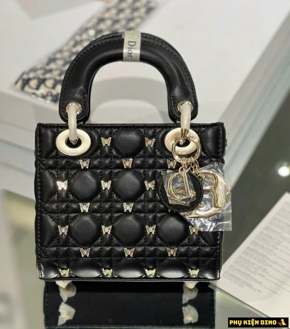Túi Dior Small Lady Dior Bag Black Cannage Lambskin Butterfly 1 Túi Dior Small Lady Dior Bag Black Cannage Lambskin Butterfly