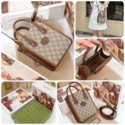 Túi Gucci Tote Mini Bag With Interlocking Brown Like Auth