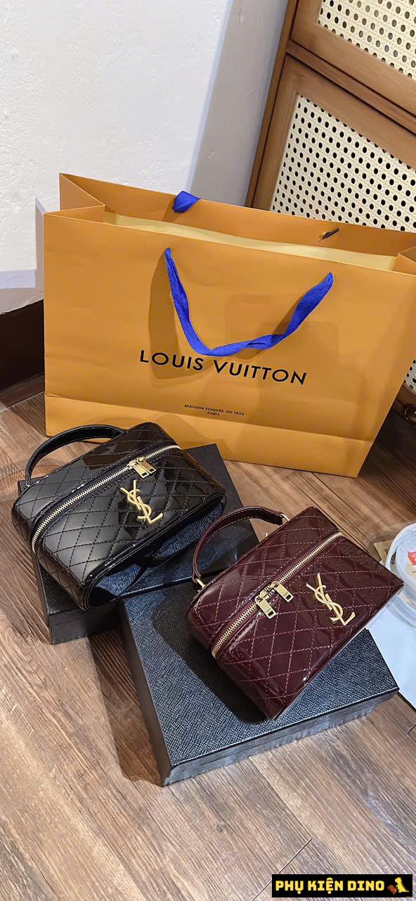 Túi Xách Nữ Cốp YSL Saint Laurent Black Red Da Bóng 1 Túi Xách Nữ Cốp YSL Saint Laurent Black Red Da Bóng