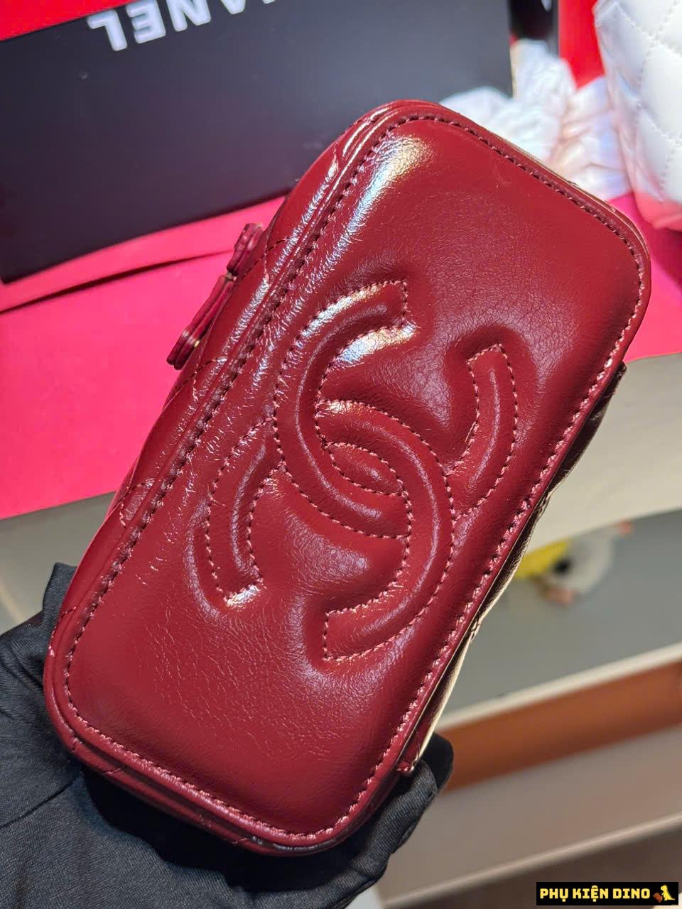 Túi Chanel Vanity Quai Ngọc Fullbox Size 19 8 Mặt Đáy Túi Chanel Quai Ngọc Màu Đỏ Fullbox