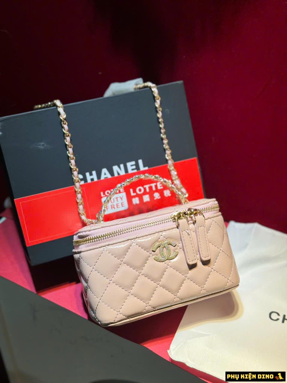 Túi Chanel Vanity Quai Ngọc Fullbox Size 19 4 Túi Chanel Quai Ngọc Màu Hồng Fullbox