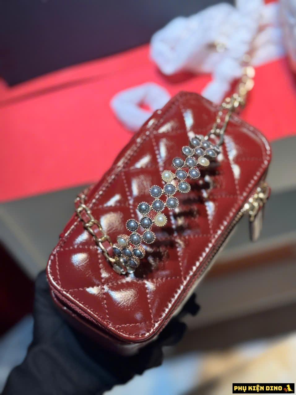Túi Chanel Vanity Quai Ngọc Fullbox Size 19 3 Túi Chanel Red Quai Ngọc Màu Đỏ