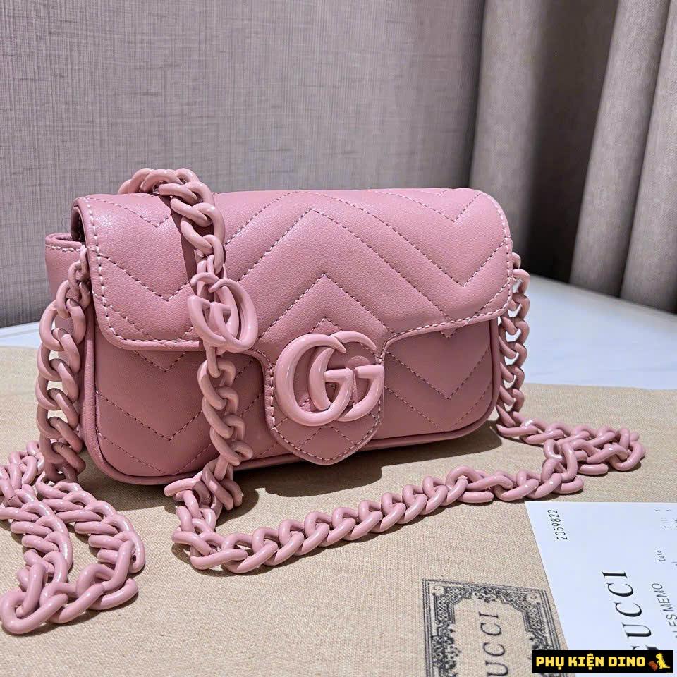 Túi Gucci GG Marmont Belt Bag Light Pink Size 23 Fullbox 5 tui deo vai gucci gc mau hong