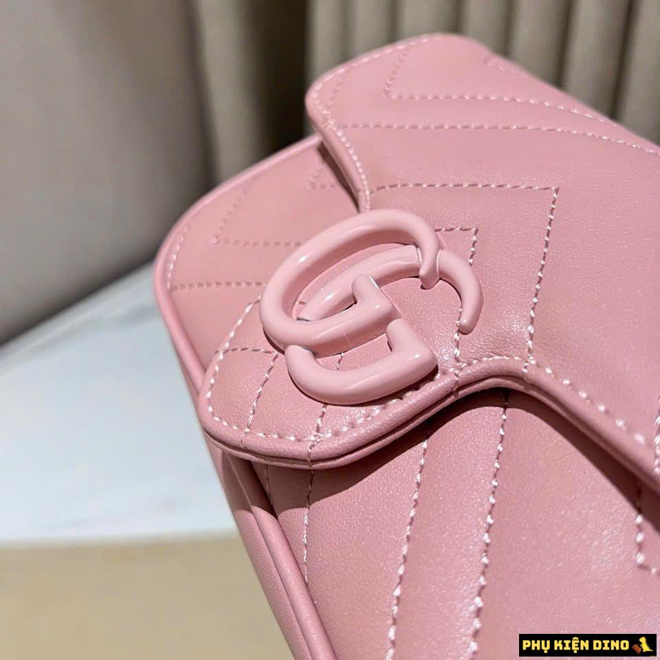 Túi Gucci GG Marmont Belt Bag Light Pink Size 23 Fullbox 6 Túi Đeo Vai Gucci Pink Fullbox