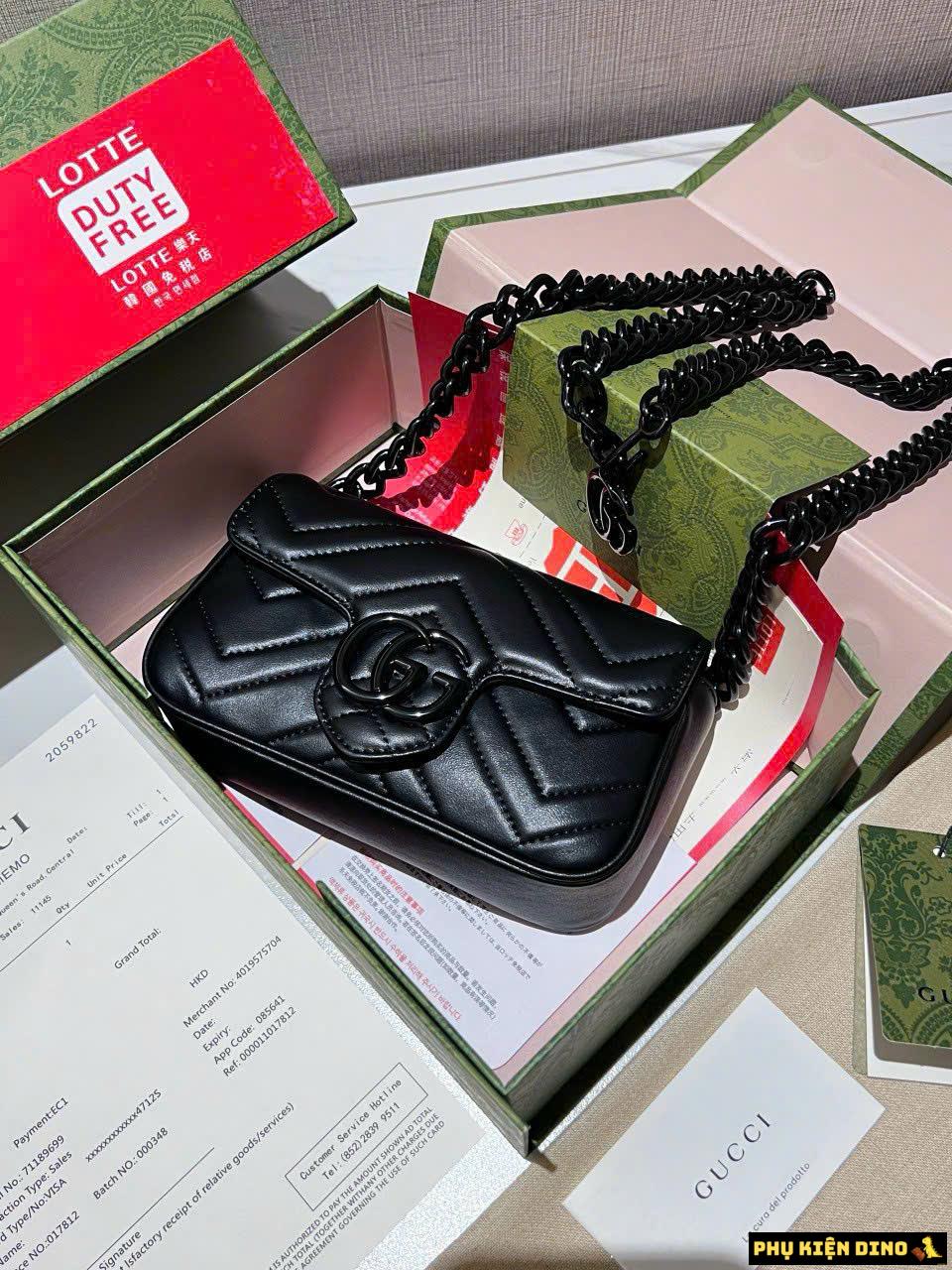 Túi Gucci GG Marmont Super Mini Bag Black White Size 23 Fullbox 5 Túi Gucci GG Marmont Super Màu Đen